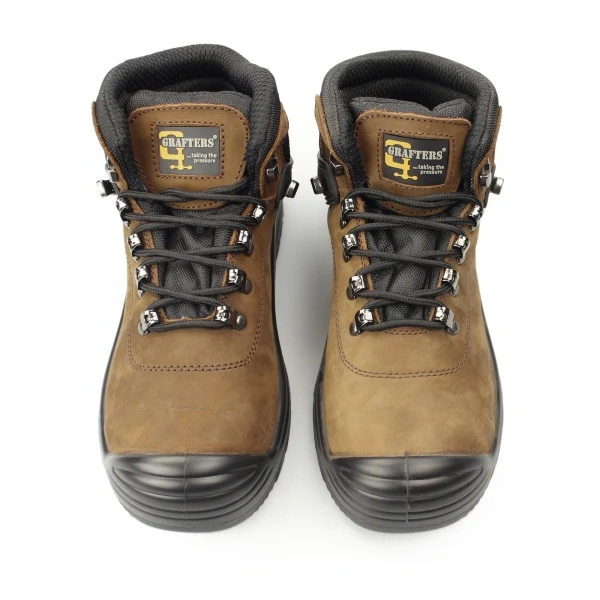 Mens Wide Fit Grafters M9508B 4E Safety Boots Dark Brown - Image 4