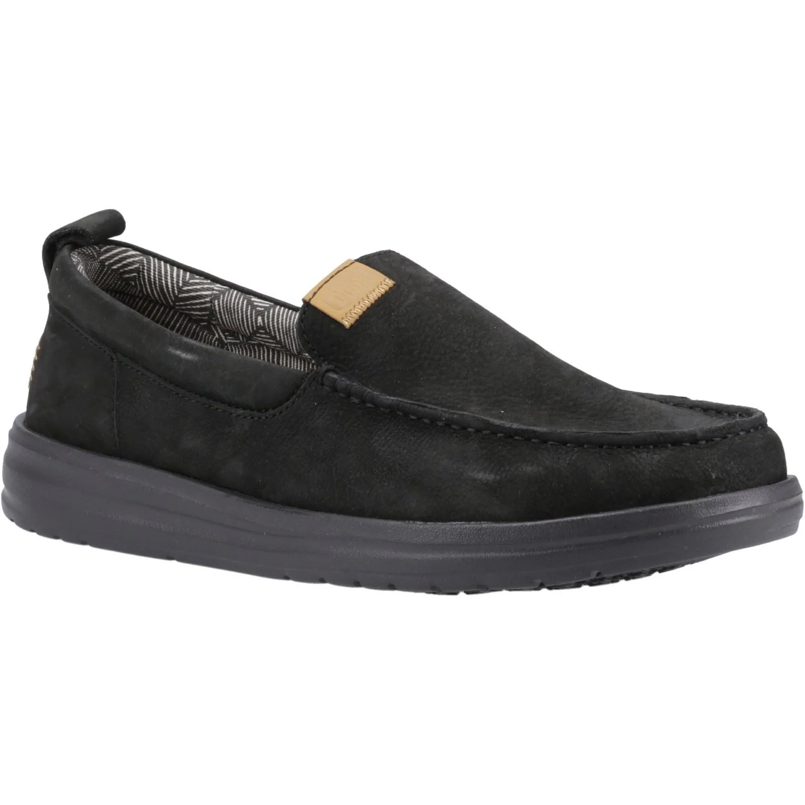 Men's Heydude 40173 Wally Grip Moc Craft Leather Shoes - Black - Image 3