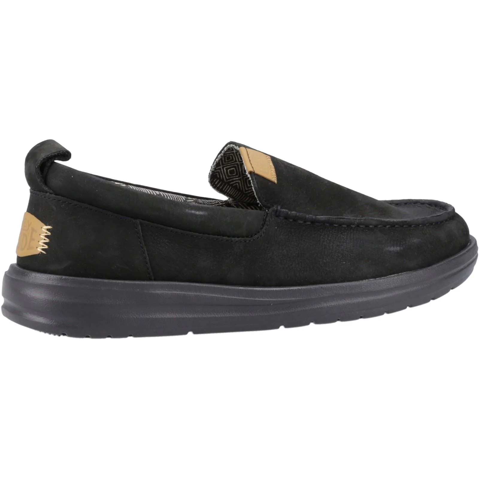 Men's Heydude 40173 Wally Grip Moc Craft Leather Shoes - Black - Image 4