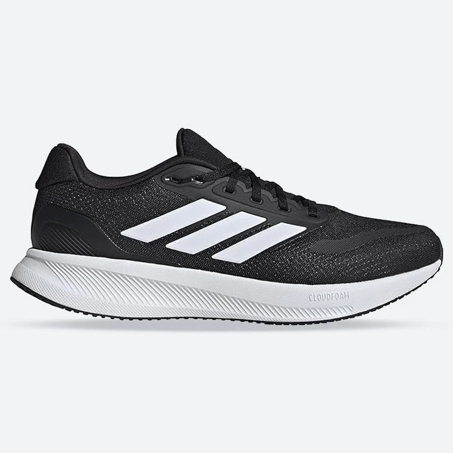 Men's Wide Fit Adidas Runfalcon 5 Walking/Running Trainers - Black/White