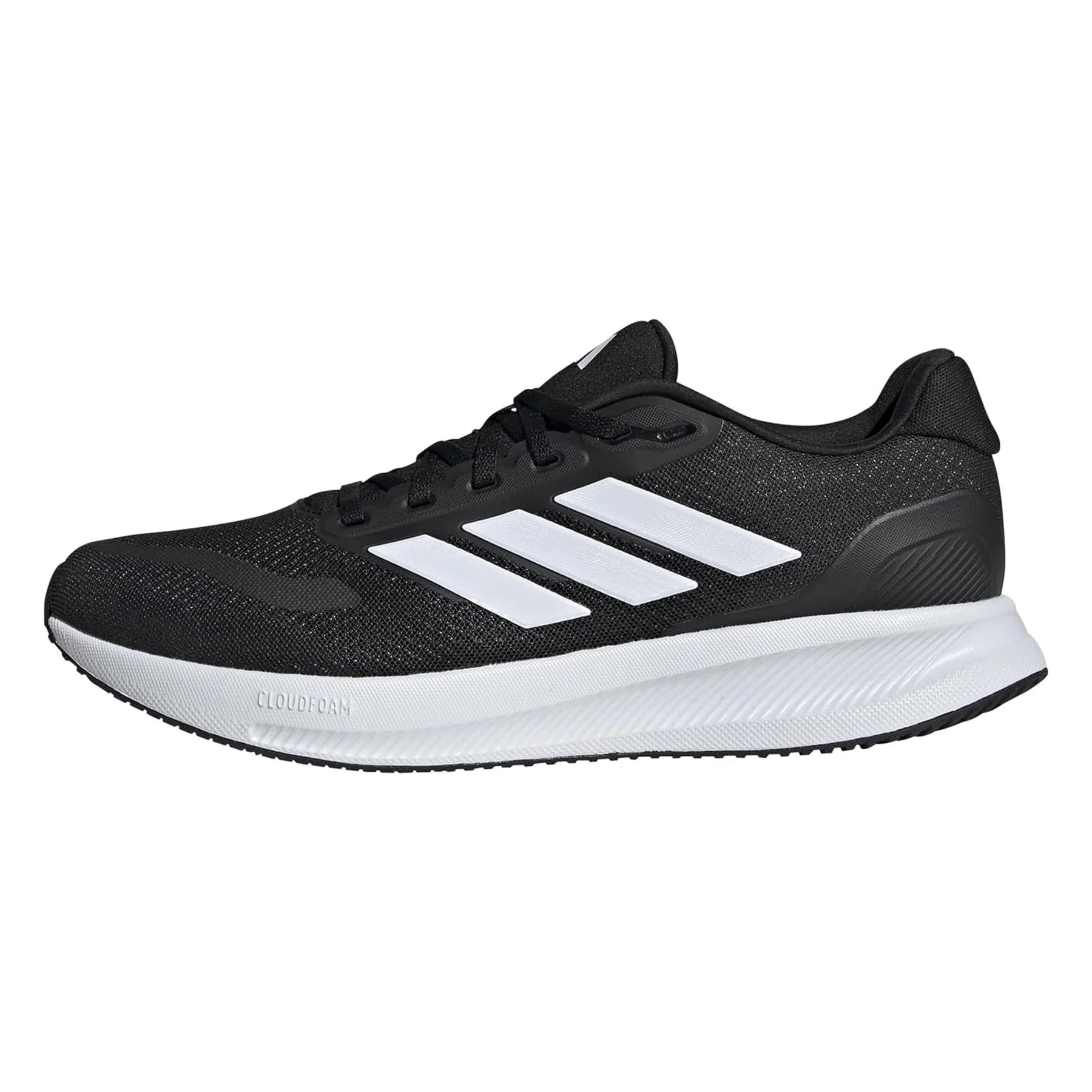 Men's Wide Fit Adidas Runfalcon 5 Walking/Running Trainers - Black/White - Image 12