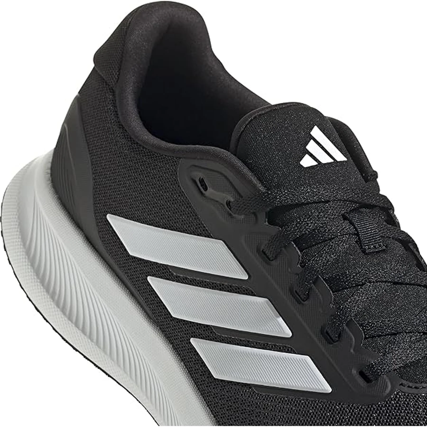 Men's Wide Fit Adidas Runfalcon 5 Walking/Running Trainers - Black/White - Image 14