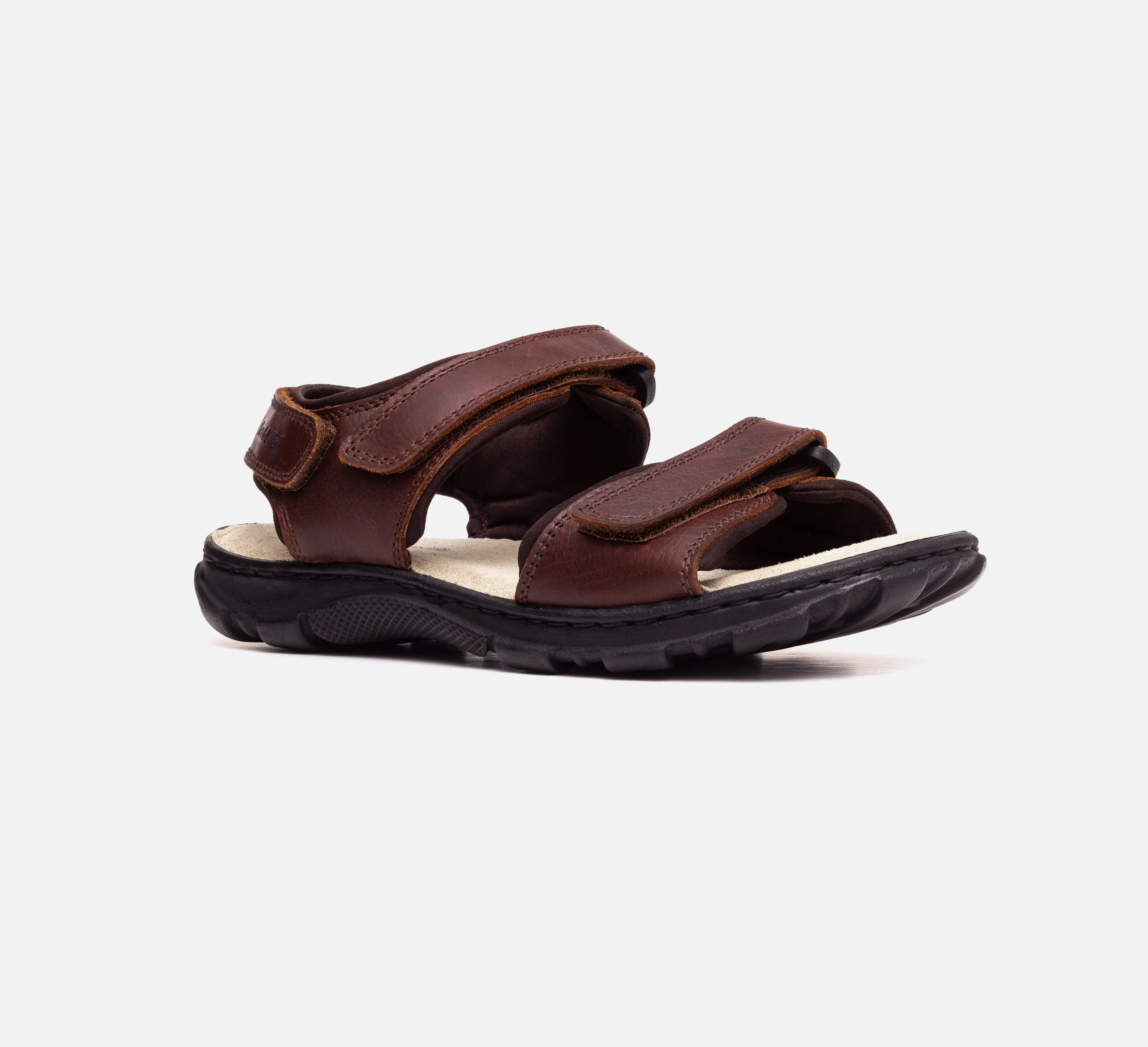 Mens Wide Fit James Leather Sandals by Tredd Well - Brown - Image 3