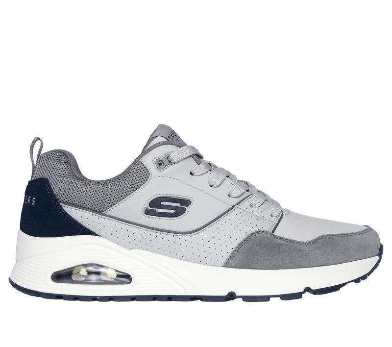 Men's Wide Fit Skechers 183020 Uno Retro One Trainers - Grey - Image 2
