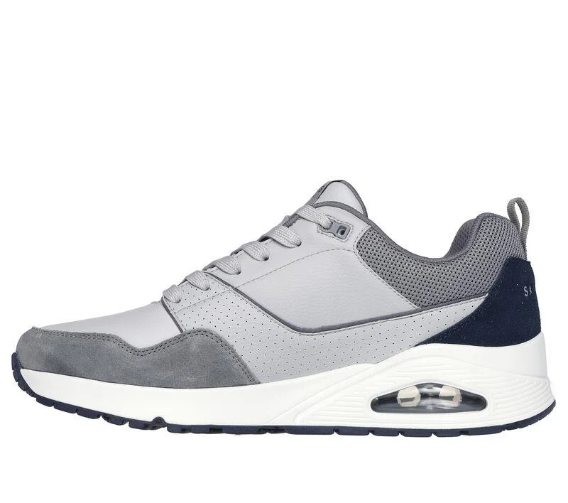 Men's Wide Fit Skechers 183020 Uno Retro One Trainers - Grey - Image 4