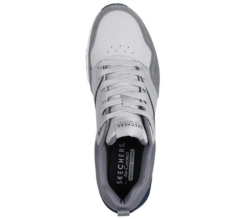 Men's Wide Fit Skechers 183020 Uno Retro One Trainers - Grey - Image 5