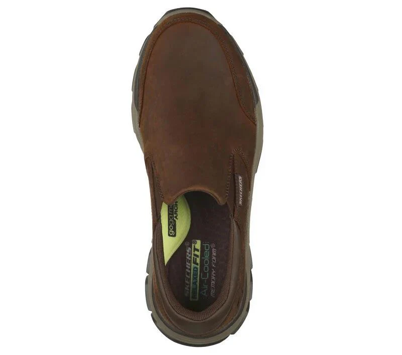 Men's Wide Fit Skechers 204480 Respected Calum Walking Trainers - Cocoa - Image 4