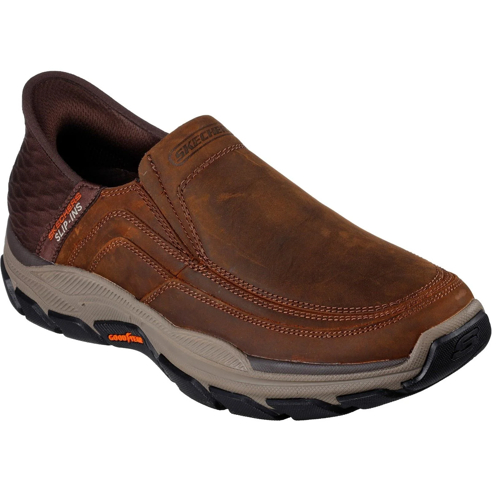 Men's Wide Fit Skechers 204810 Respected Elgin Trainers - Dark Brown - Image 4