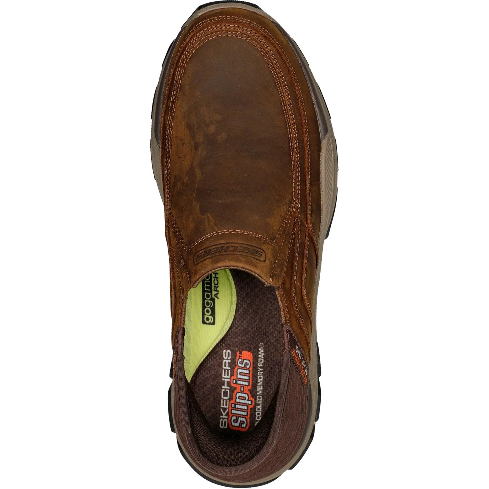 Men's Wide Fit Skechers 204810 Respected Elgin Trainers - Dark Brown - Image 5