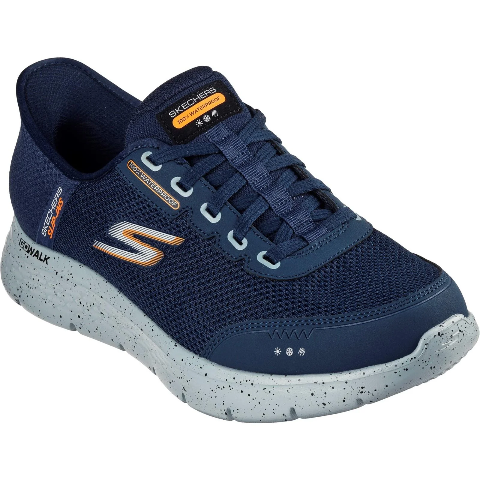 Men's Wide Fit Skechers 216330 Slip-ins Go Walk Flex 100% Waterproof Trainers - Image 7