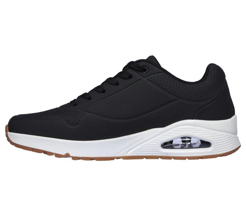 Men's Wide Fit Skechers 52458 Uno - Stand On Air Walking Trainers - Black/White - Image 4