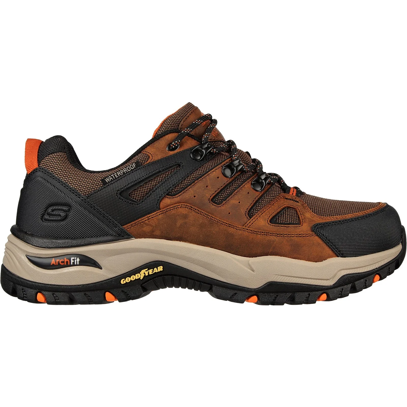 Men's Wide Fit Skechers Relaxed Fit 204630 Arch Fit Dawson Argosa Good Year Walking Trainers - Dark Brown - Image 2