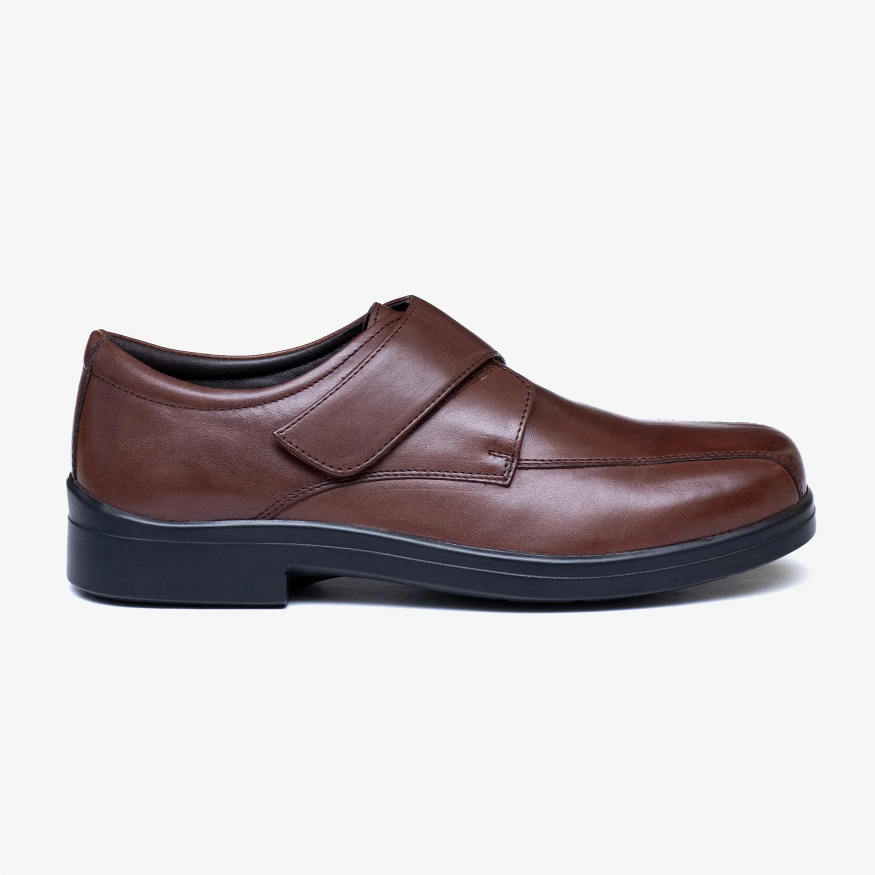 Mens Wide Fit Tredd Well Peter Velcro Shoes - Dark Brown - Image 2