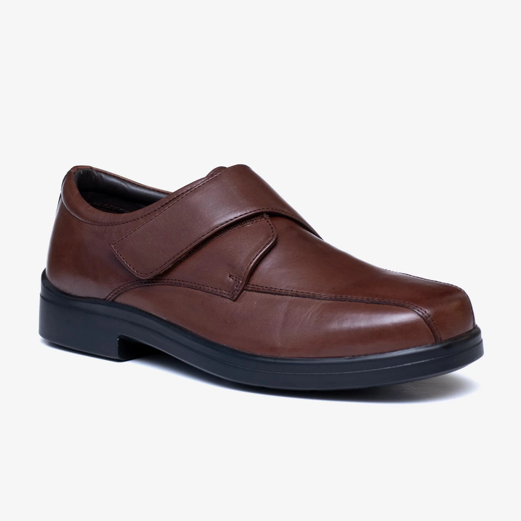Mens Wide Fit Tredd Well Peter Velcro Shoes - Dark Brown - Image 3