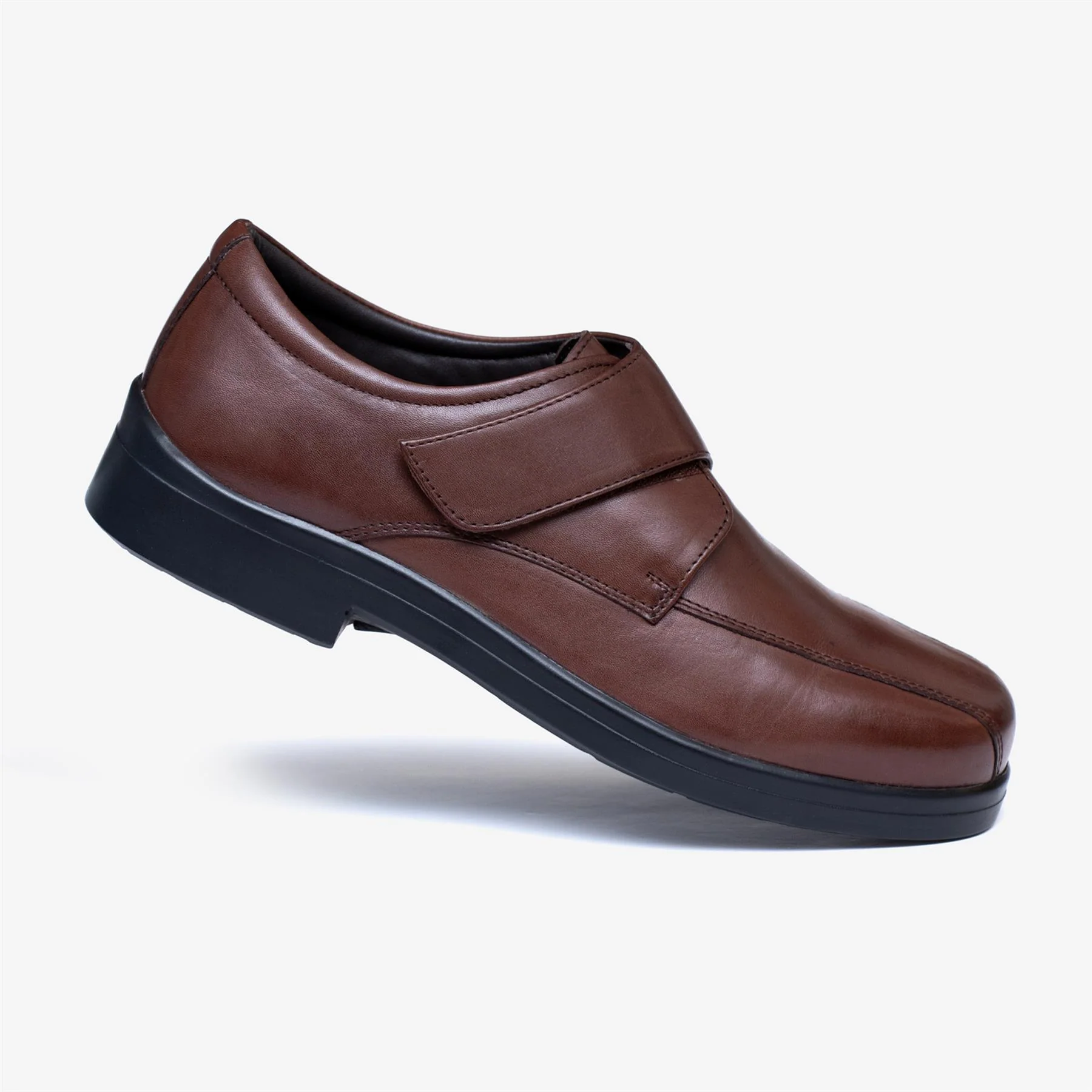 Mens Wide Fit Tredd Well Peter Velcro Shoes - Dark Brown - Image 4