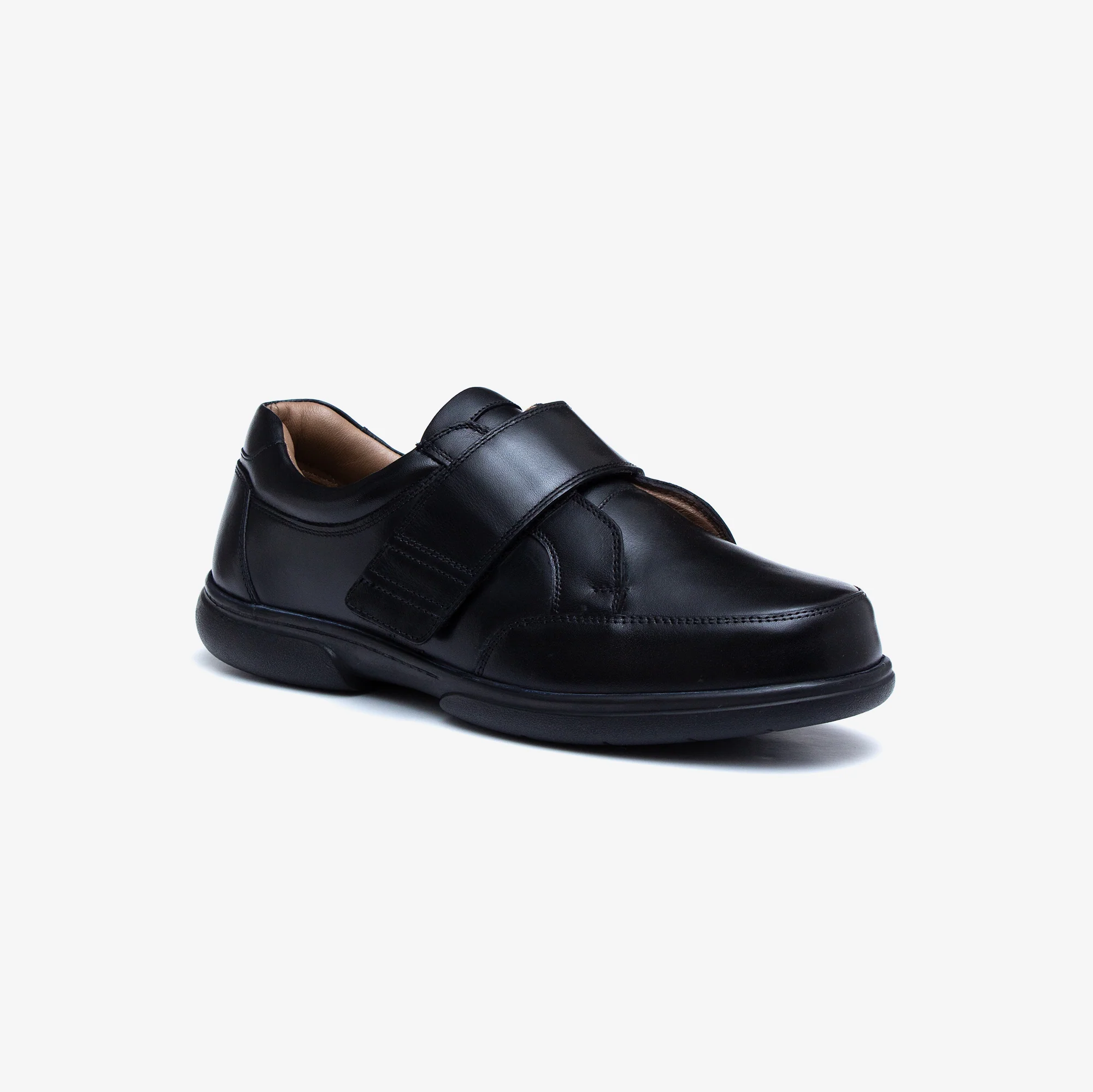 Mens Wide Fit Tredd Well Phoenix Velcro Shoes - Black - Image 3