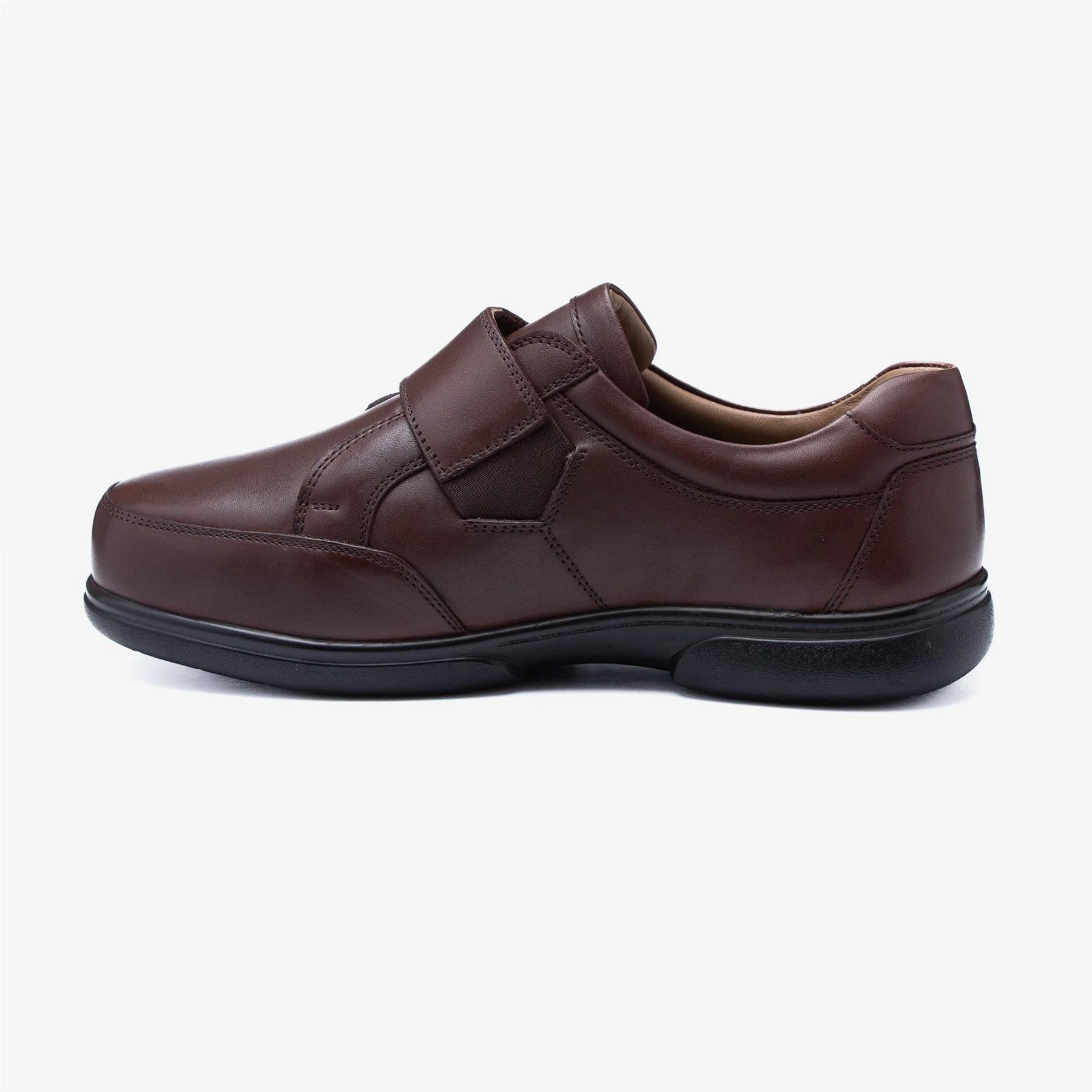 Mens Wide Fit Tredd Well Phoenix Velcro Shoes - Brown - Image 5
