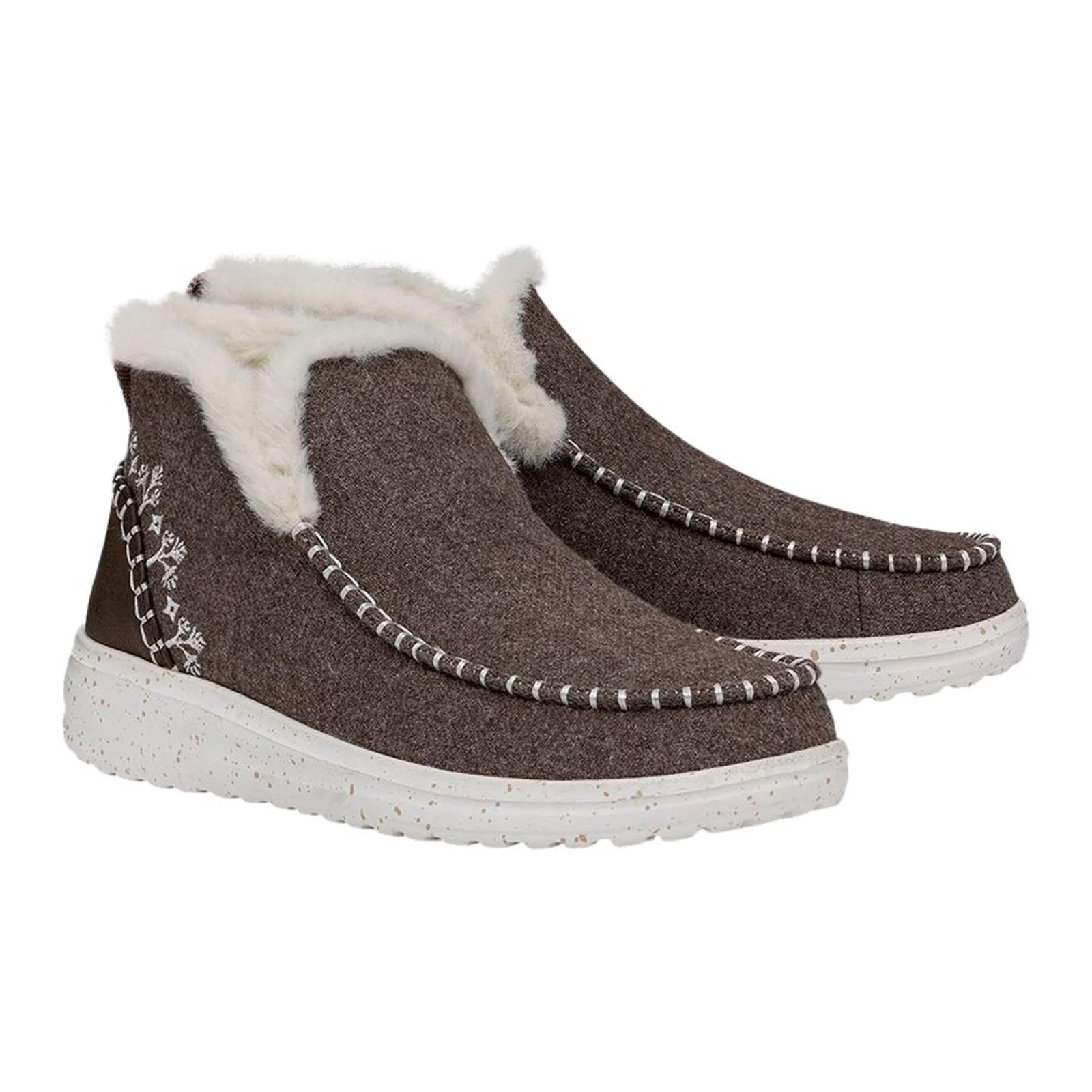 Women's Heydude 40208 Denny Wool Faux Shearling Ankle Boots - Walnut - Image 3
