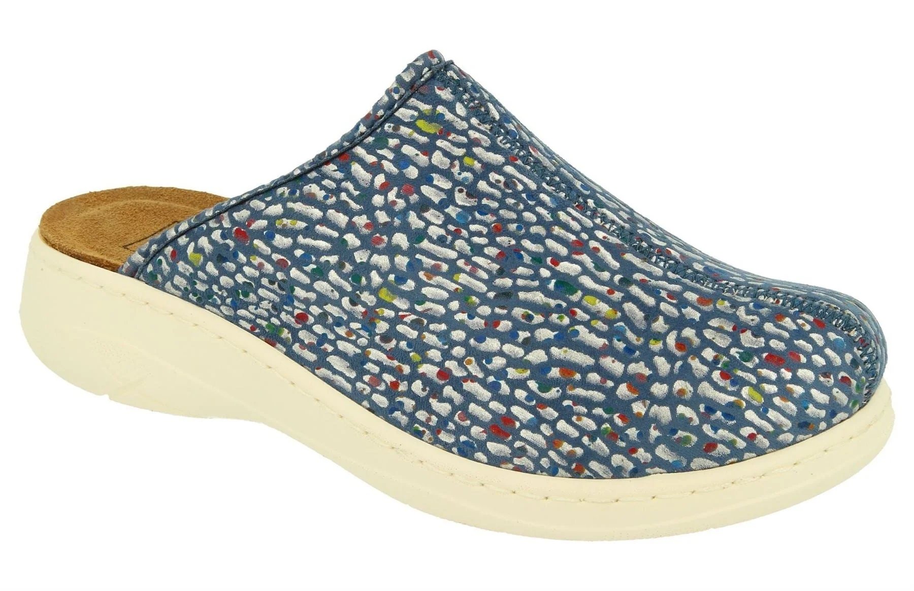 Womens Wide Fit DB Saffron Mules - Image 3