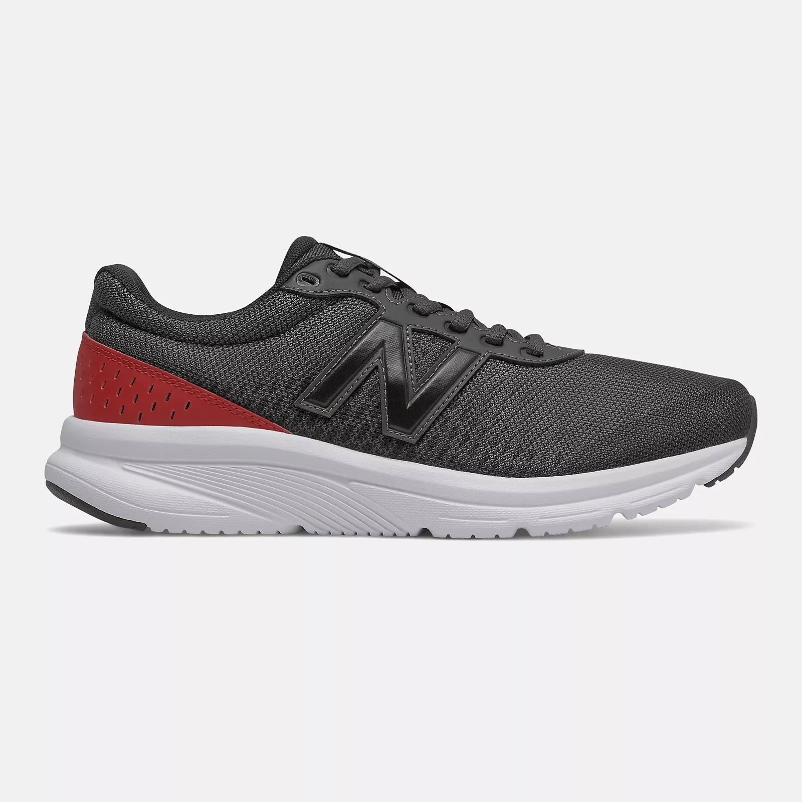 Womens Wide Fit New Balance M411CK2 Walking and Running Trainers - Black/Red - Image 2