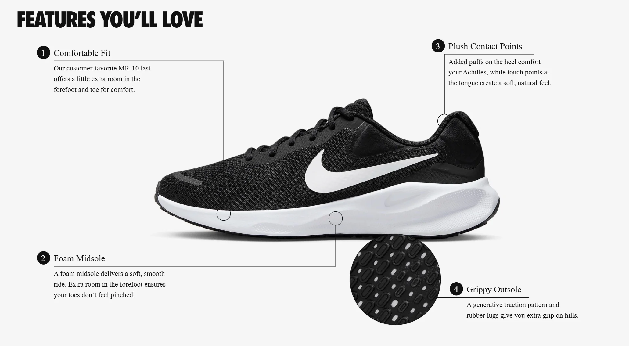 Men's Wide Fit Nike FB8501-002 Revolution 7 Running Trainers - Image 4