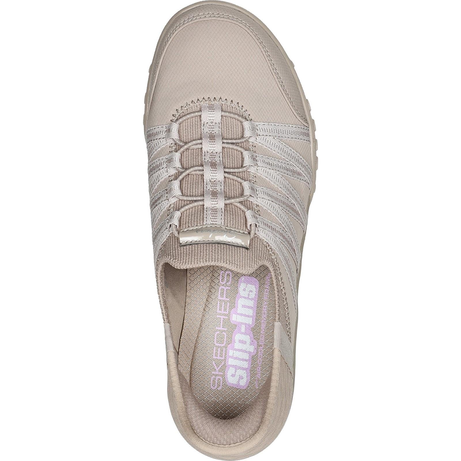 Women's Wide Fit Skechers 100593 Breathe Easy Roll With Me Shoes - Taupe - Image 5