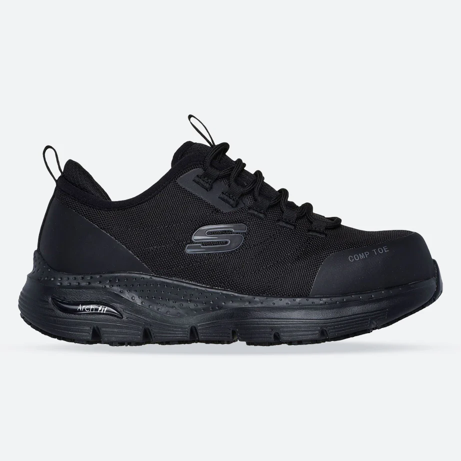 Women's Wide Fit Skechers 108075EC Arch Fit Sr Ebinal Safety Trainers