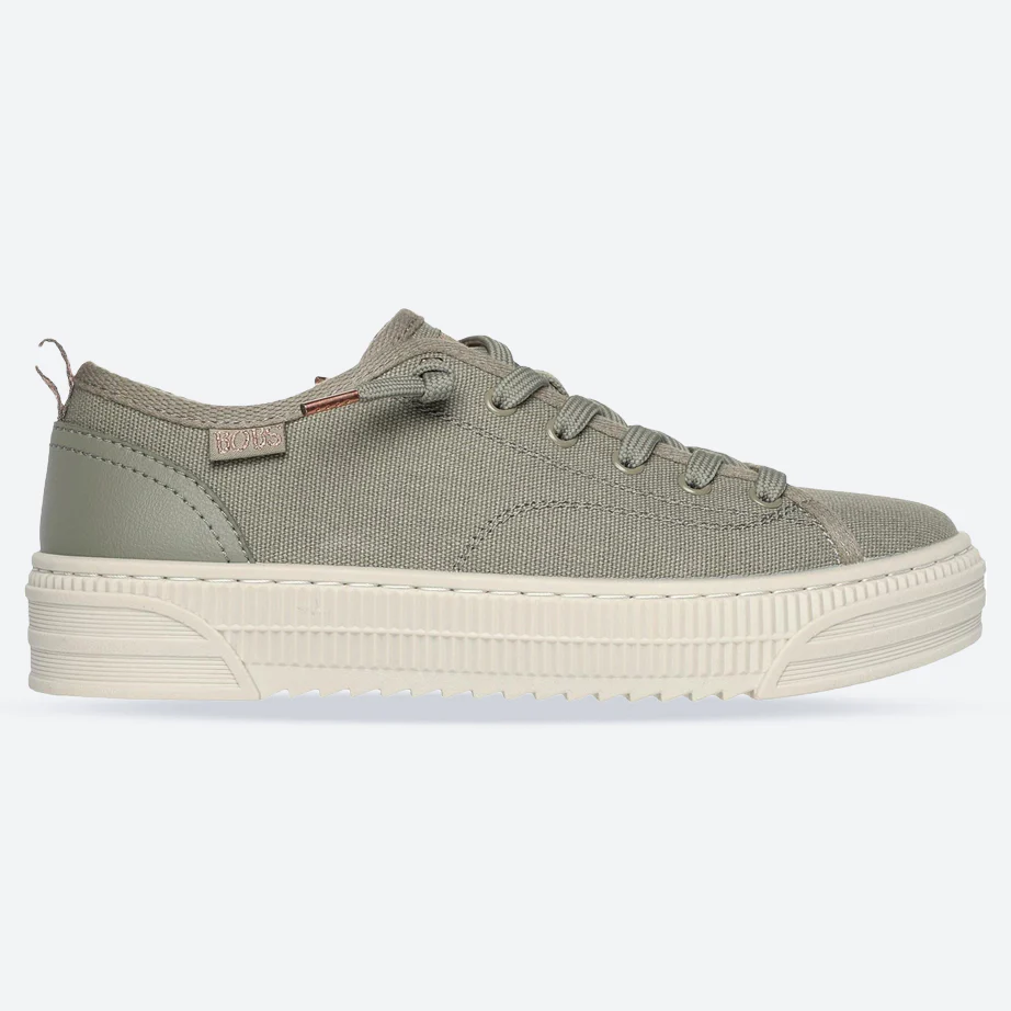 Women's Wide Fit Skechers 114640 Bobs Copa Canvas Shoes