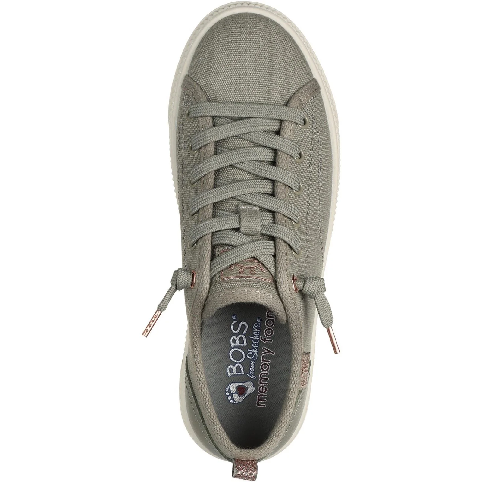 Women's Wide Fit Skechers 114640 Bobs Copa Canvas Shoes - Image 5