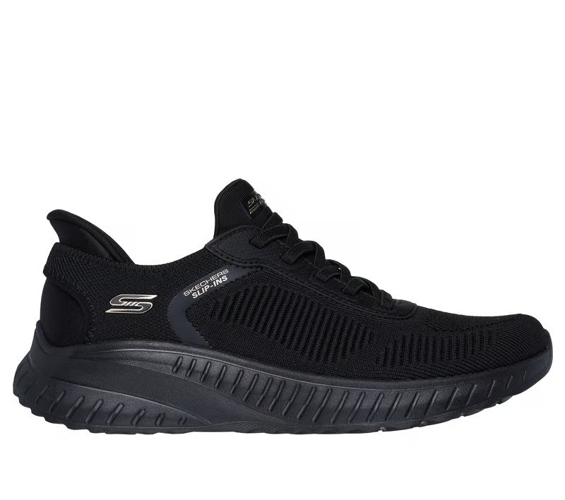 Women's Wide Fit Skechers 117497W Bobs Sport Squad Waves Trainers - Image 2