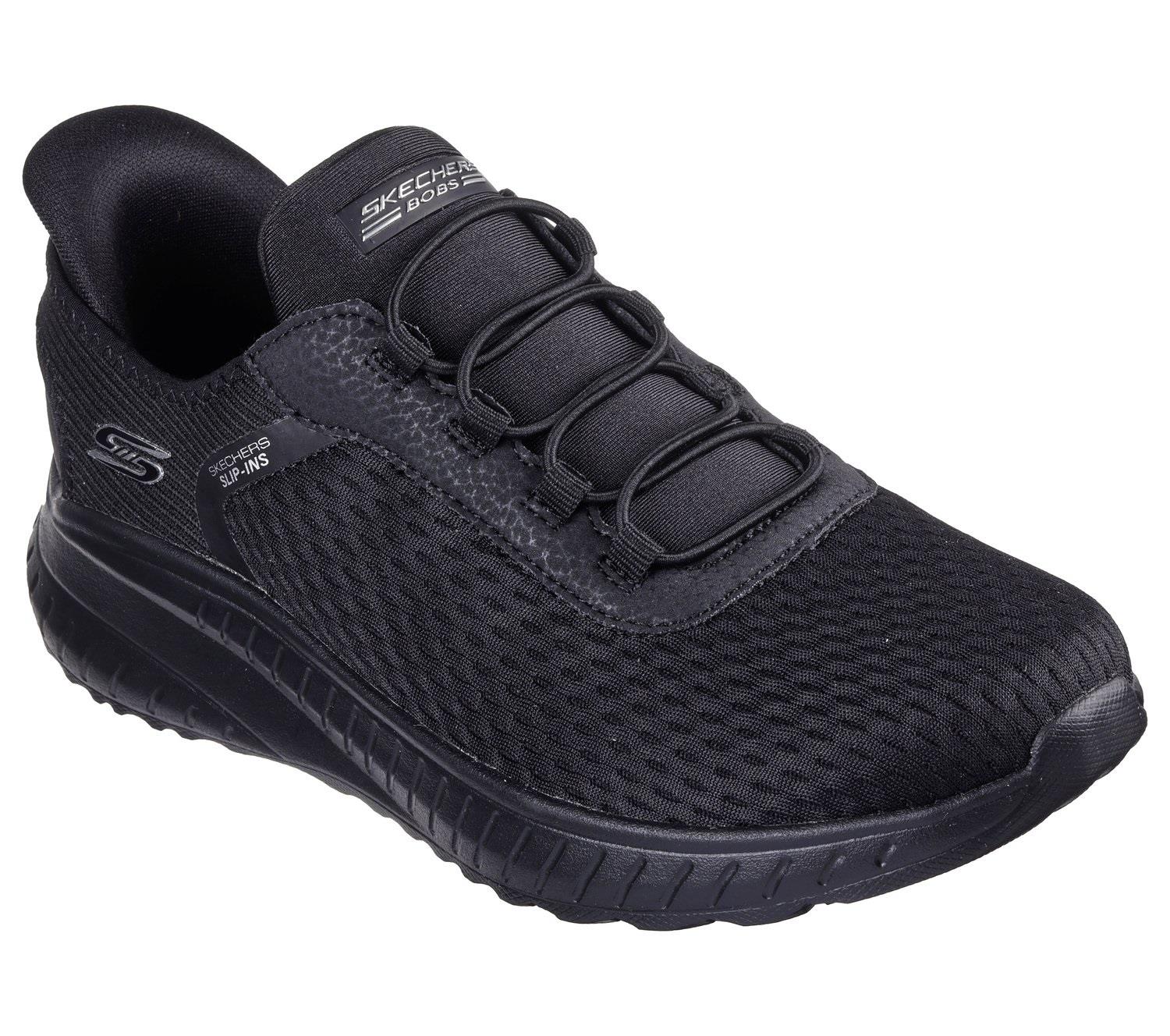 Women's Wide Fit Skechers 117504 Slip-ins Bobs Sport Squad Chaos In Color Trainers - Image 3
