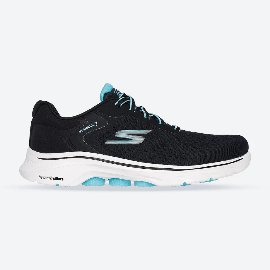 Women's Wide Fit Skechers 125215 Go Walk 7 Cosmic Waves Trainers