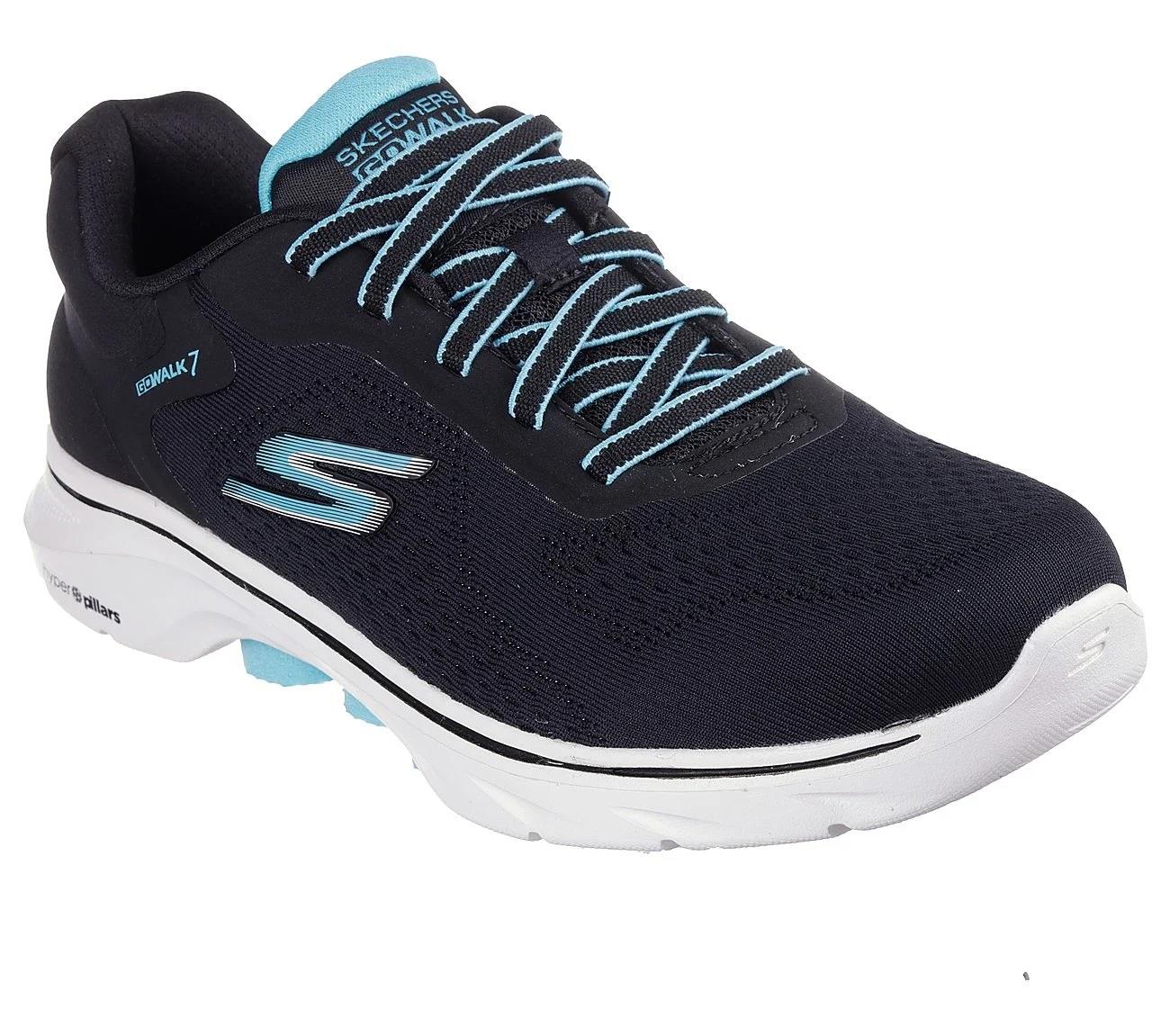 Women's Wide Fit Skechers 125215 Go Walk 7 Cosmic Waves Trainers - Image 3