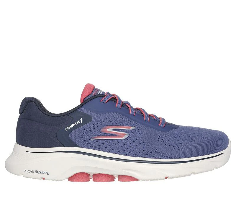 Women's Wide Fit Skechers 125215 Go Walk 7 Cosmic Waves Trainers - Image 8