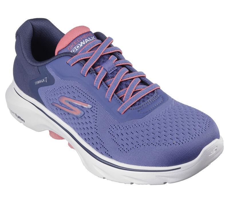 Women's Wide Fit Skechers 125215 Go Walk 7 Cosmic Waves Trainers - Image 9