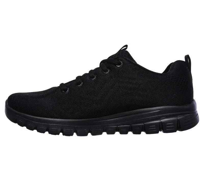 Womens Wide Fit Skechers 12615 Walking Trainers - Black - Image 4