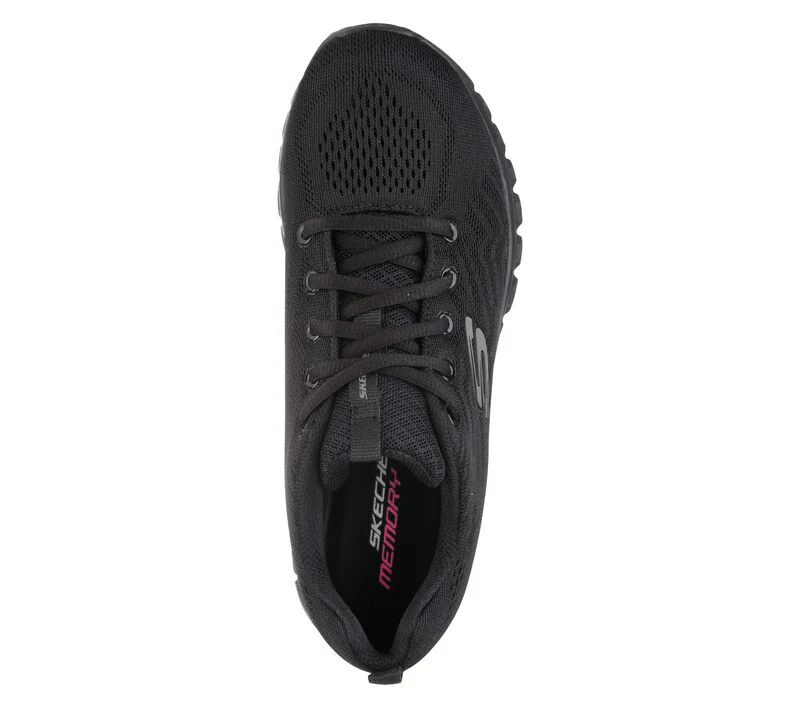 Womens Wide Fit Skechers 12615 Walking Trainers - Black - Image 5