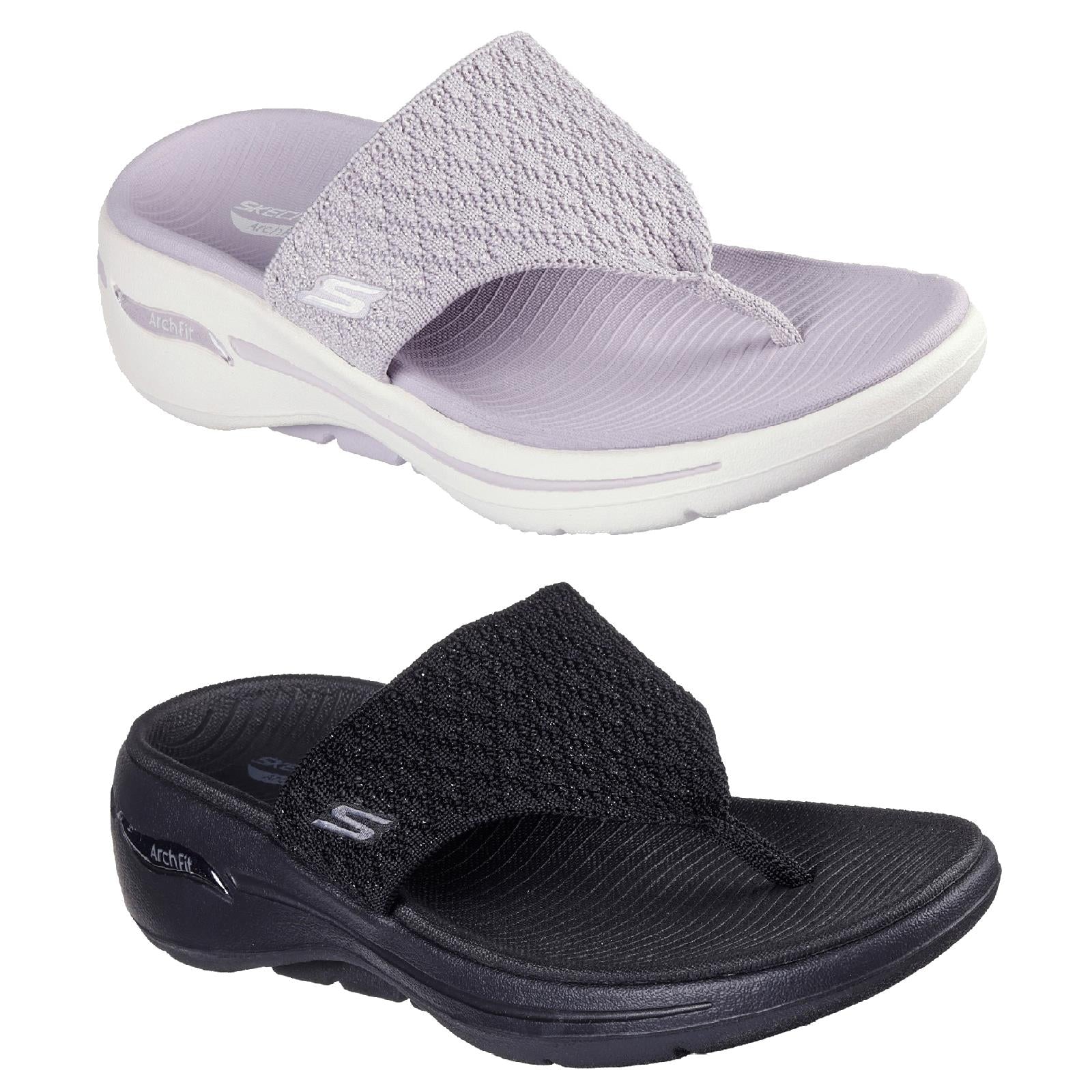 Women's Wide Fit Skechers 140803 Go Walk Arch Fit Sandals - Image 12
