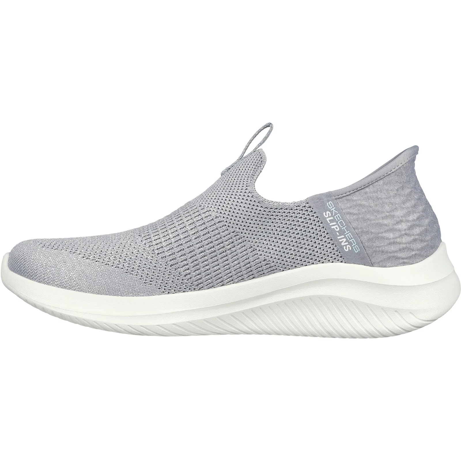 Women's Wide Fit Skechers 149709W Slip-ins Ultra Flex 3.0 Smooth Step Trainers - Light Grey - Image 4