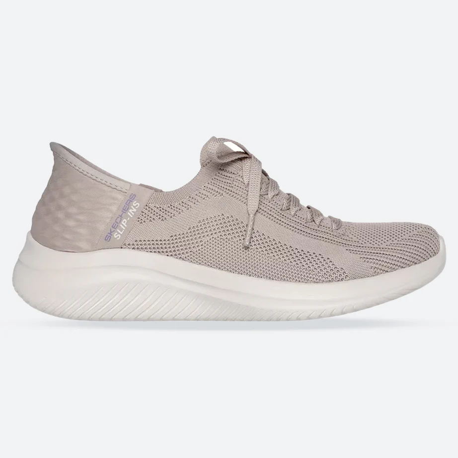Women's Wide Fit Skechers 149710 Slip-ins Ultra Flex 3.0 Brilliant Trainers - Taupe