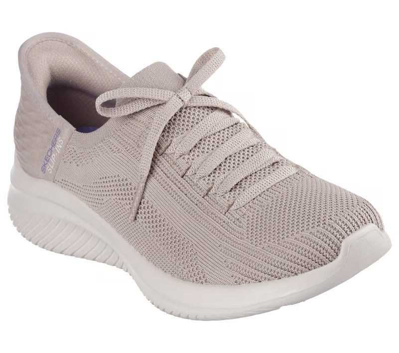 Women's Wide Fit Skechers 149710 Slip-ins Ultra Flex 3.0 Brilliant Trainers - Taupe - Image 3