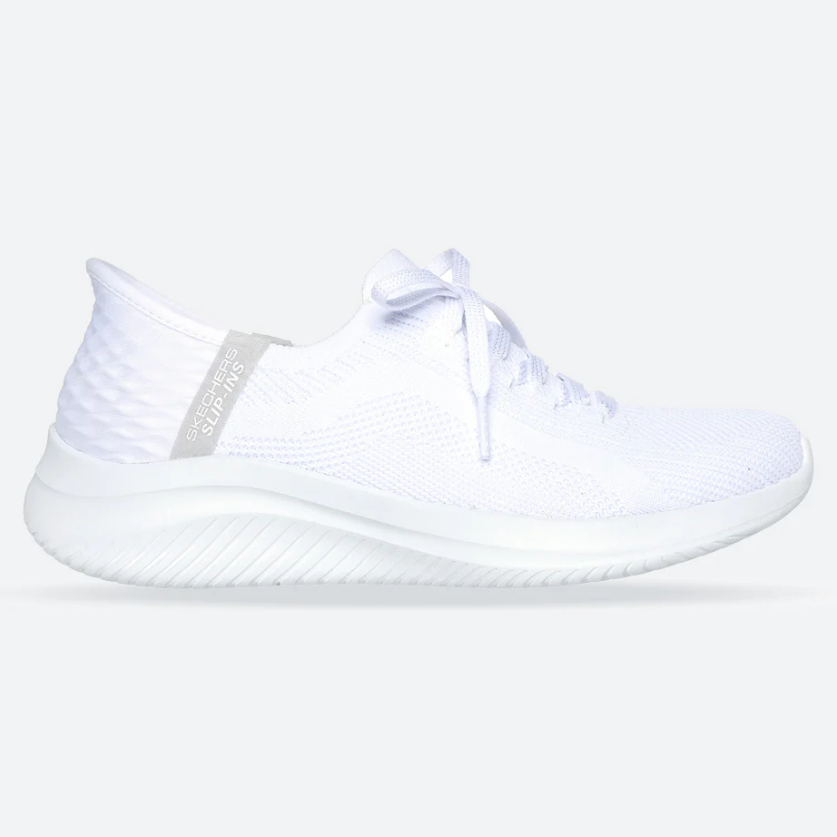 Women's Wide Fit Skechers 149710W Slip-ins Ultra Flex 3.0 Brilliant Trainers - White