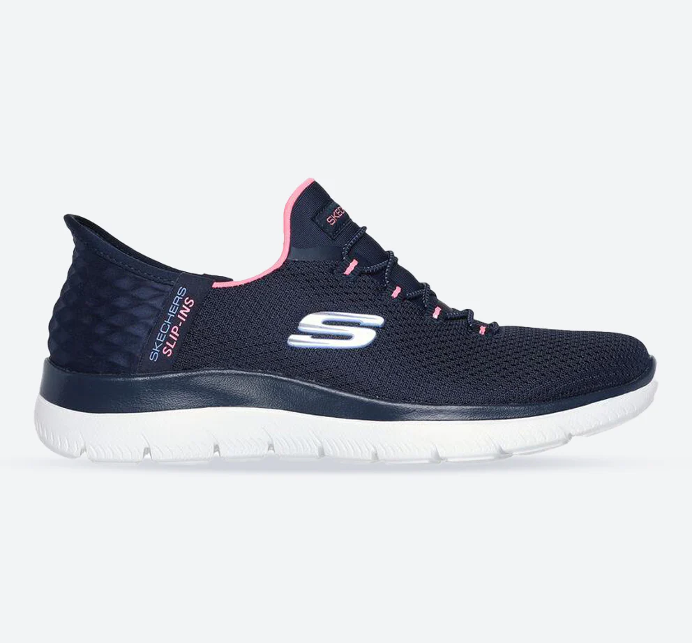 Women's Wide Fit Skechers 150123 Slip-ins Summits Diamond Dream Trainers