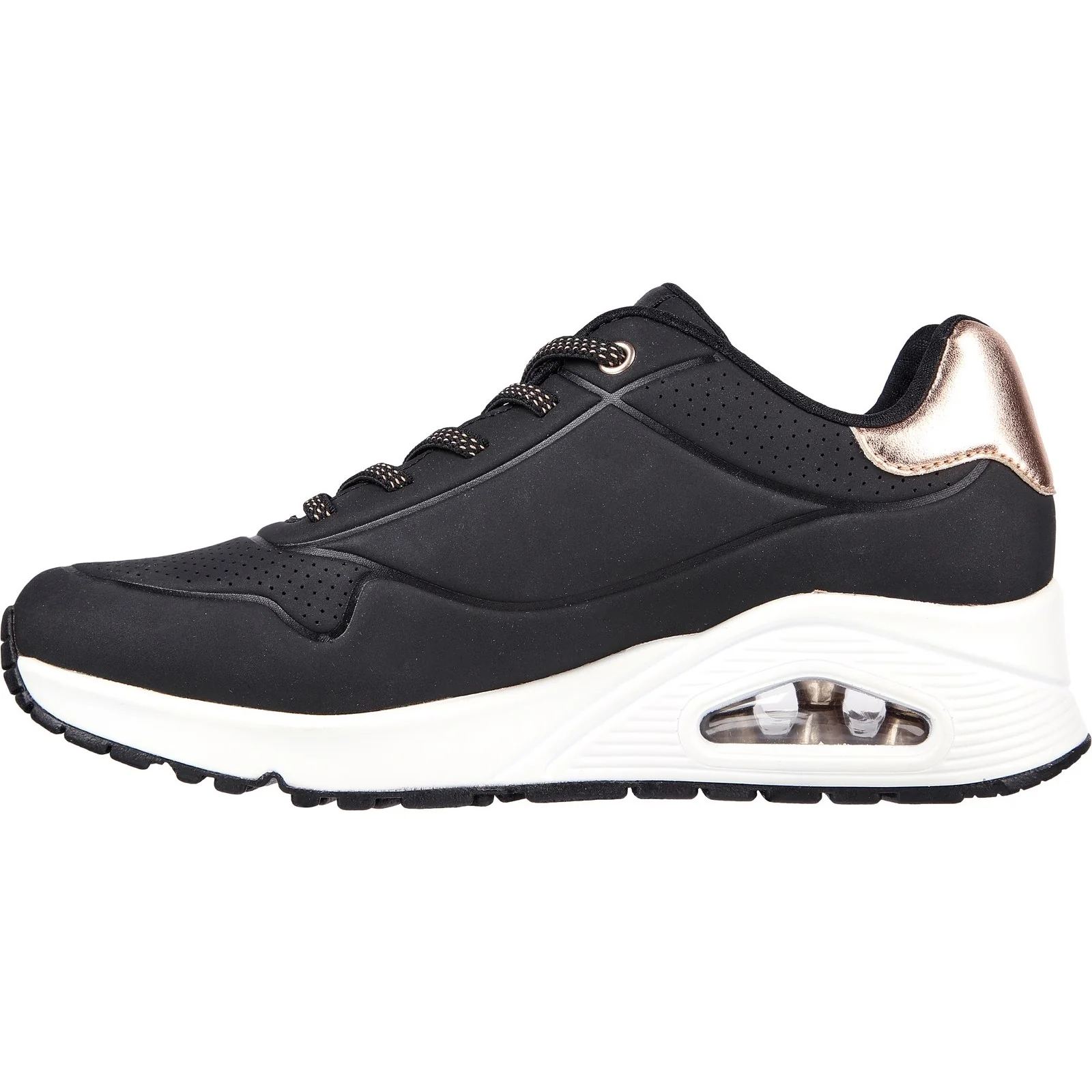 Women's Wide Fit Skechers 155196 Uno Shimmer Away Trainers - Image 10