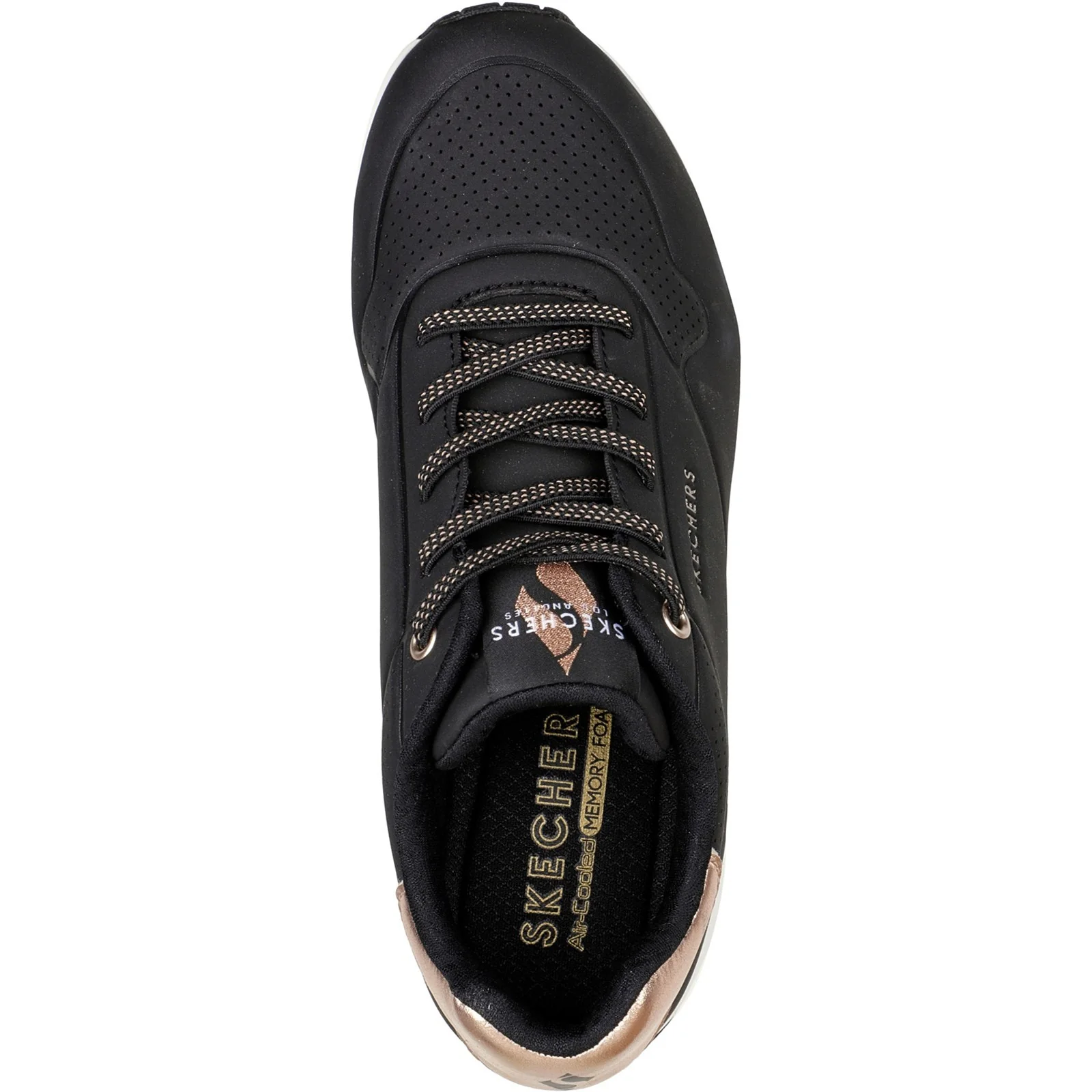 Women's Wide Fit Skechers 155196 Uno Shimmer Away Trainers - Image 11