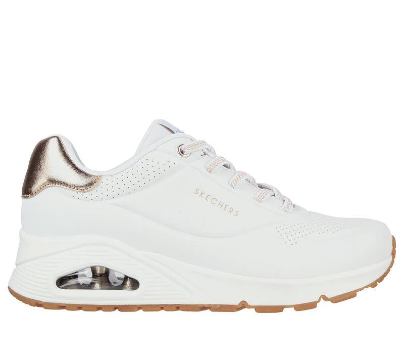 Women's Wide Fit Skechers 155196 Uno Shimmer Away Trainers - Image 14