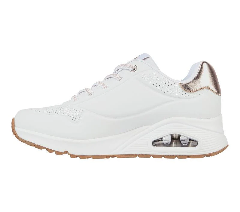 Women's Wide Fit Skechers 155196 Uno Shimmer Away Trainers - Image 16