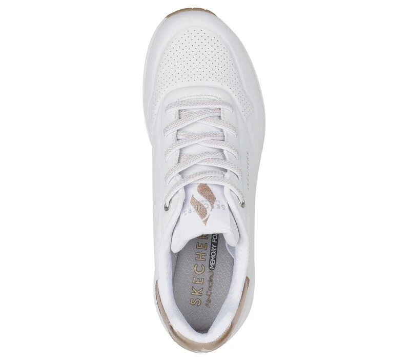 Women's Wide Fit Skechers 155196 Uno Shimmer Away Trainers - Image 17