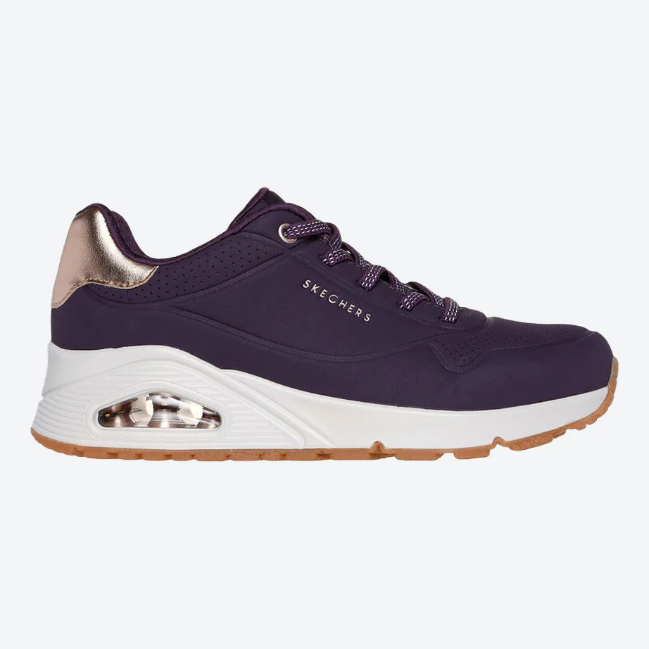 Women's Wide Fit Skechers 155196 Uno Shimmer Away Trainers - Image 19
