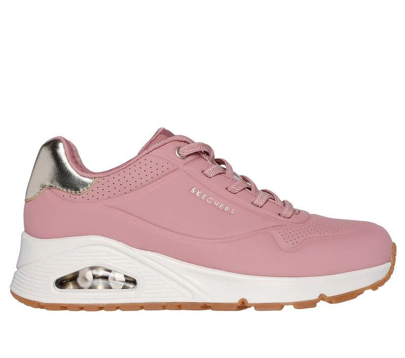 Women's Wide Fit Skechers 155196 Uno Shimmer Away Trainers - Image 2